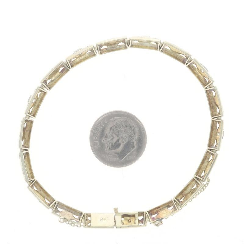 Yellow Gold Diamond Art Deco Link Bracelet 7