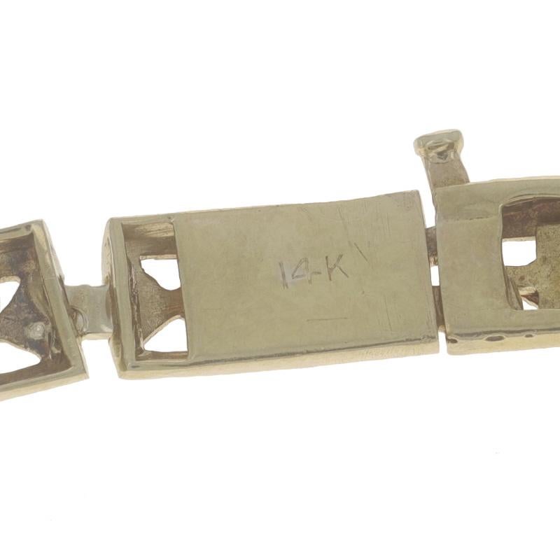Yellow Gold Diamond Art Deco Link Bracelet 7