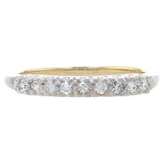 Yellow Gold Diamond Art Deco Wedding Band - 18k Single Cut .18ctw Vintage Ring