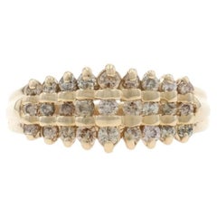 Yellow Gold Diamond Band - 10k Round Brilliant 1.10ctw Ring