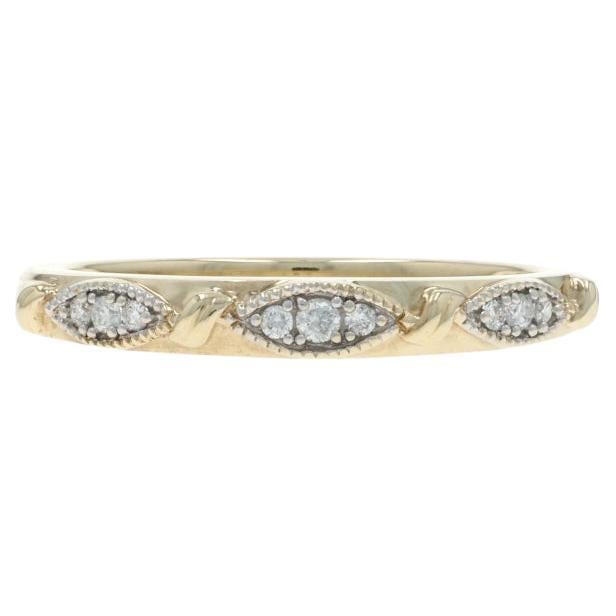 Yellow Gold Diamond Band - 10k Round Brilliant Wedding Ring