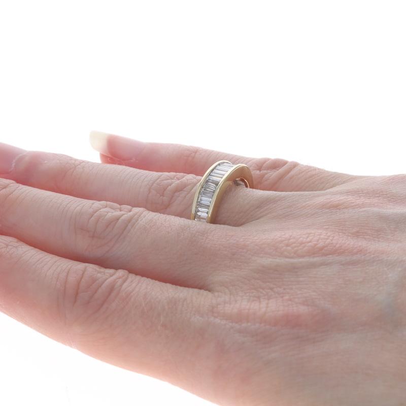 Women's Yellow Gold Diamond Band - 14k Baguette 1.00ctw Channel Set Wedding Ring Sz 7 For Sale