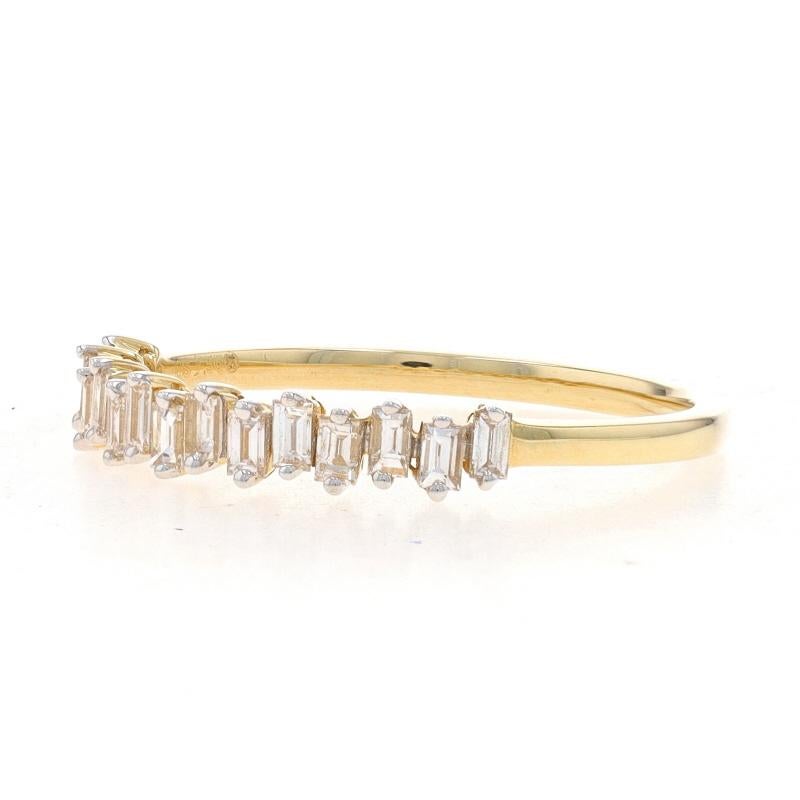 Baguette Cut Yellow Gold Diamond Band - 14k Baguette .29ctw Wedding Ring For Sale