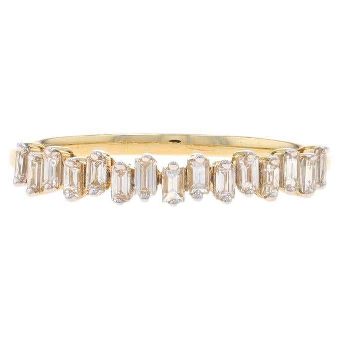 Yellow Gold Diamond Band - 14k Baguette .29ctw Wedding Ring For Sale