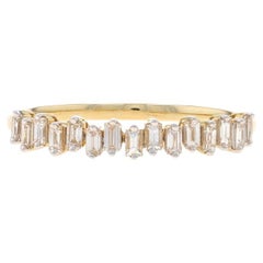 Yellow Gold Diamond Band - 14k Baguette .29ctw Wedding Ring