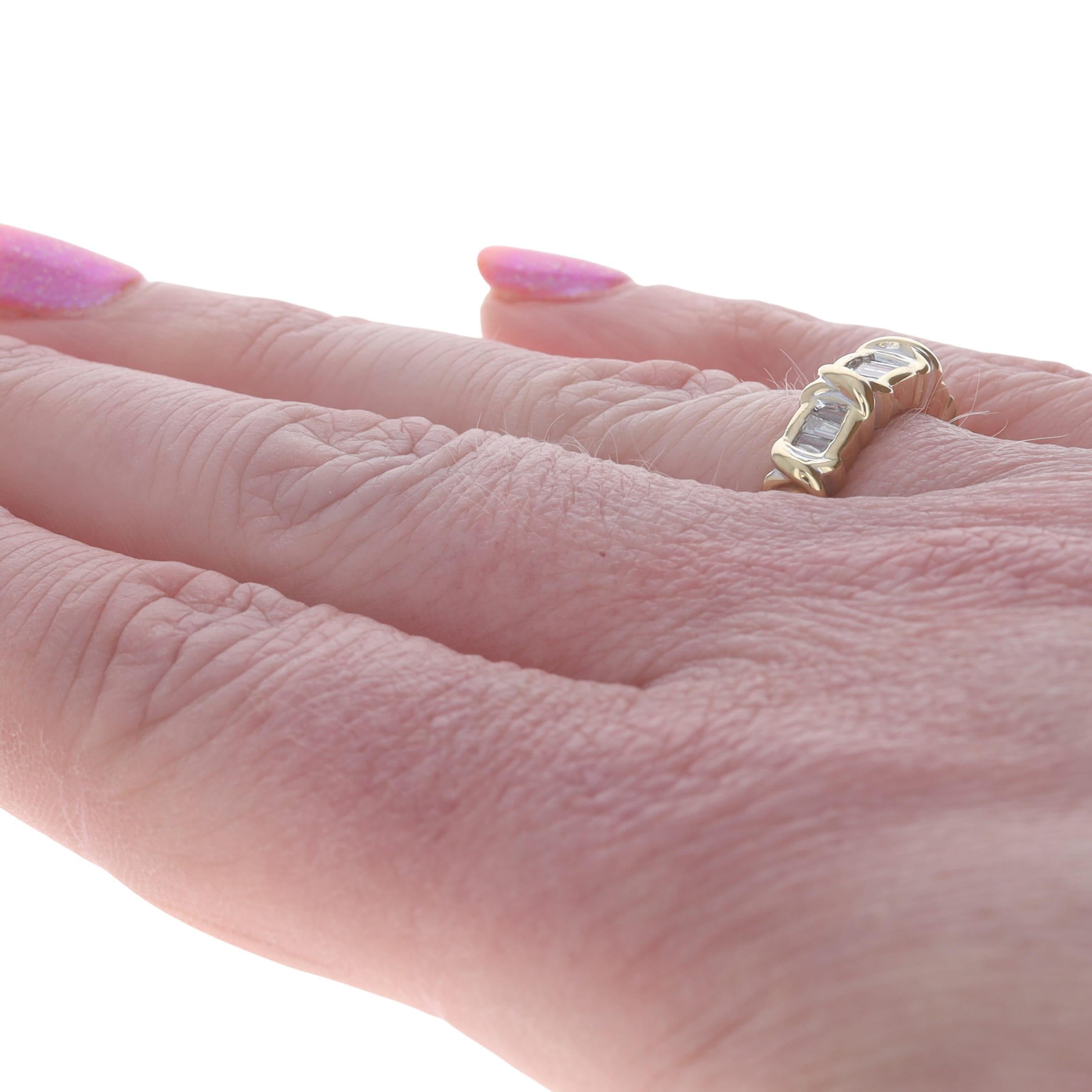 Gelbgold Diamantband - 14k Baguette .50ctw Ehering Damen im Angebot