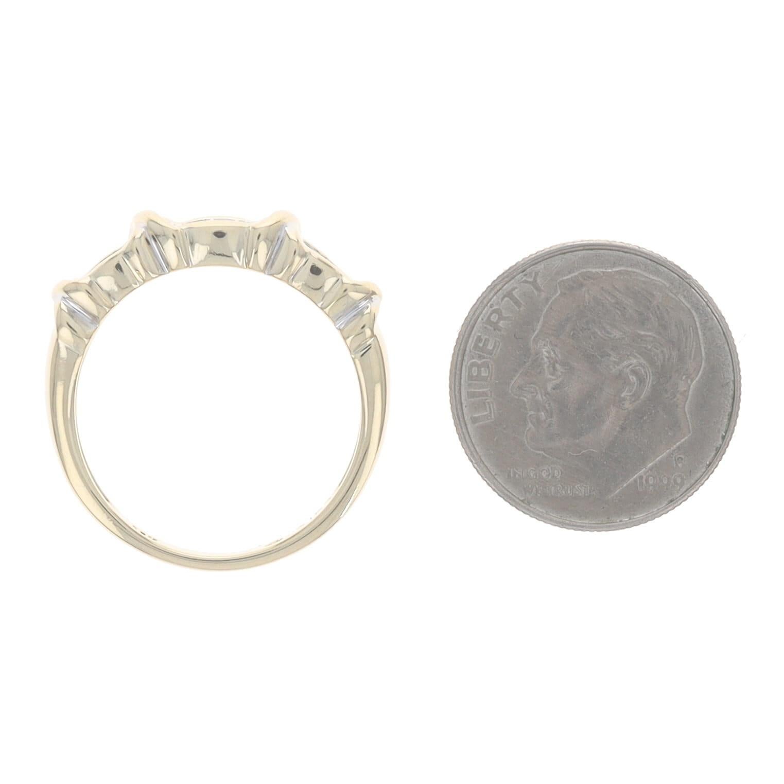 Gelbgold Diamantband - 14k Baguette .50ctw Ehering im Angebot 1