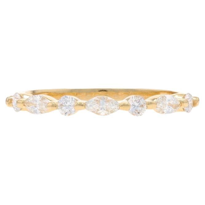 Yellow Gold Diamond Band - 14k Marquise .47ctw Wedding Ring