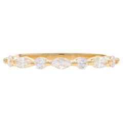 Yellow Gold Diamond Band - 14k Marquise .47ctw Wedding Ring
