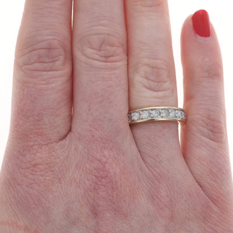 Taille ronde Bague en or jaune 14k avec diamant rond brillant 1.00ctw en vente