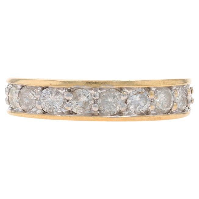 Bague en or jaune 14k avec diamant rond brillant 1.00ctw en vente