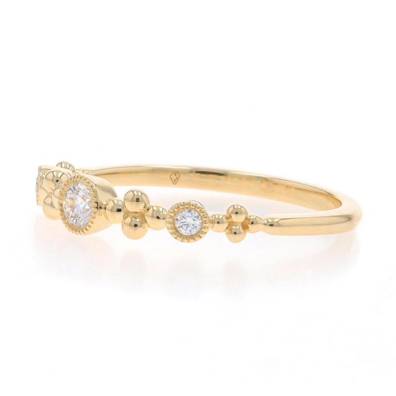 Gelbgold Diamantband - 14k Runde Brillant .15ctw Quatrefoil Ring im Zustand „Neu“ in Greensboro, NC