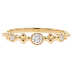 Gelbgold Diamantband - 14k Runde Brillant .15ctw Quatrefoil Ring