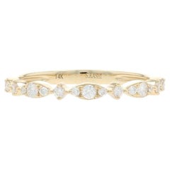 Yellow Gold Diamond Band - 14k Round Brilliant .22ctw Wedding Ring