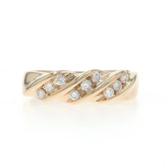 Yellow Gold Diamond Band - 14k Round Brilliant .25ctw Wedding Ring