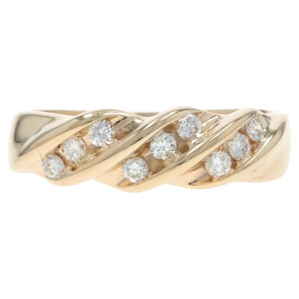 Gelbgold Diamantband - 14k Runde Brillant .25ctw Ehering im Angebot