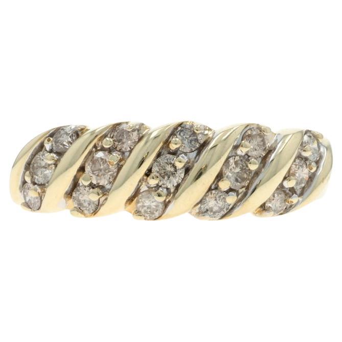 Yellow Gold Diamond Band 14k Round Brilliant .50ctw Ring