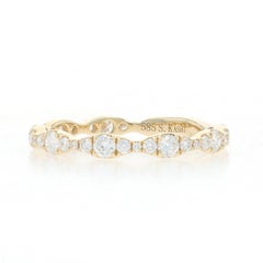 Yellow Gold Diamond Band - 14k Round Brilliant .62ctw Wedding Ring