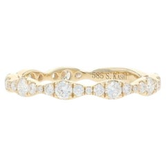 Yellow Gold Diamond Band - 14k Round Brilliant .62ctw Wedding Ring
