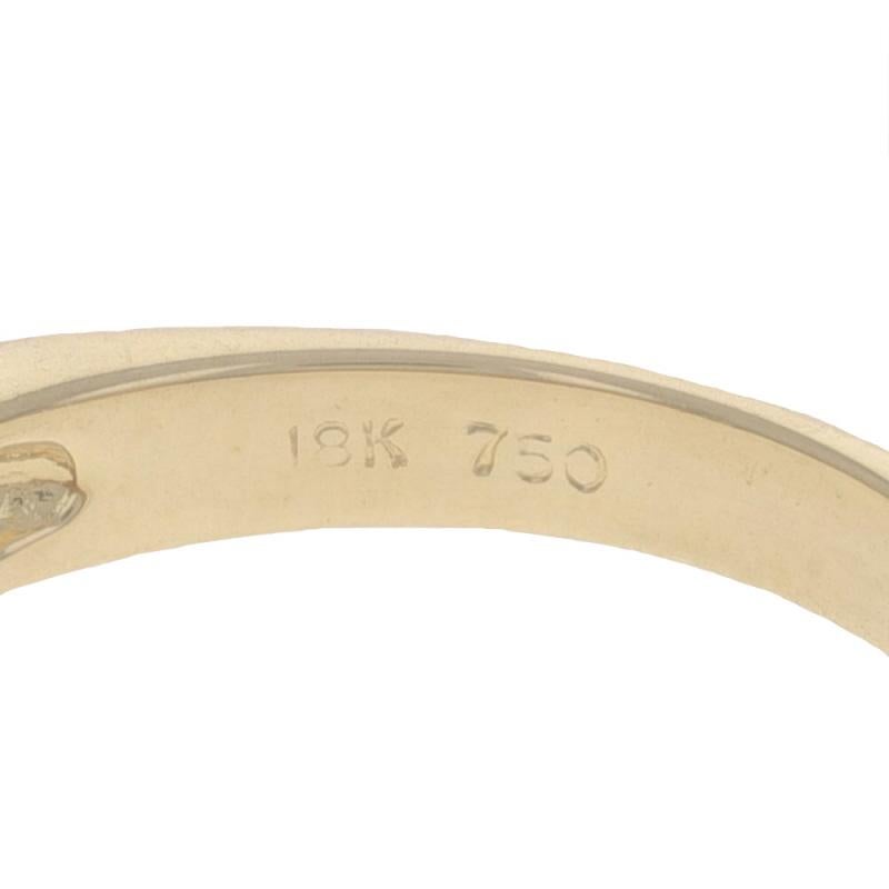 Yellow Gold Diamond Band - 18k Round Brilliant .12ctw Stripe Bar Ring For Sale 2