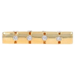 Anillo de diamantes de oro amarillo - Anillo de barra de diamantes redondos brillantes .12ctw de 18k