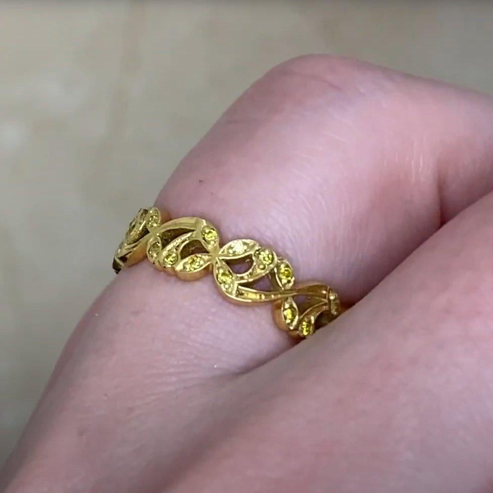 Old European Cut Yellow Gold Diamond Band (Approx. 0.4-Carats), Yellow Diamond Eternity Band For Sale