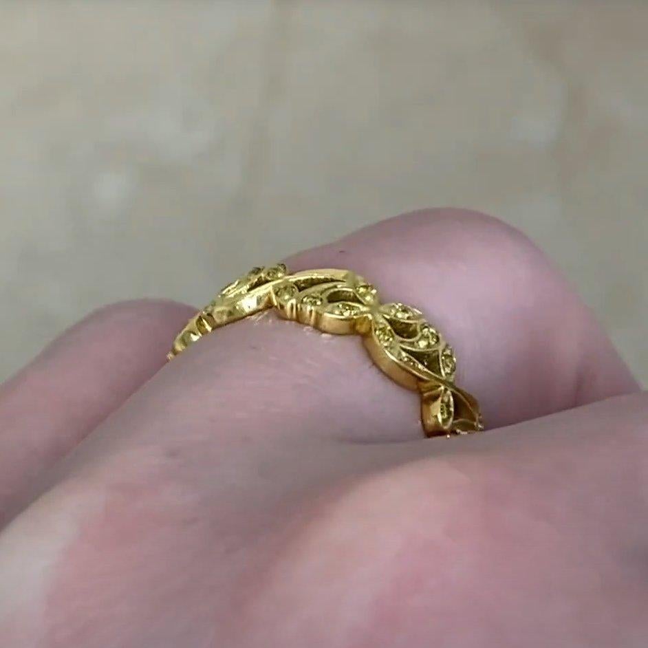 Anillo de diamantes de oro amarillo (aprox. 0,4 quilates), Anillo de eternidad de diamantes amarillos Corte europeo antiguo en venta