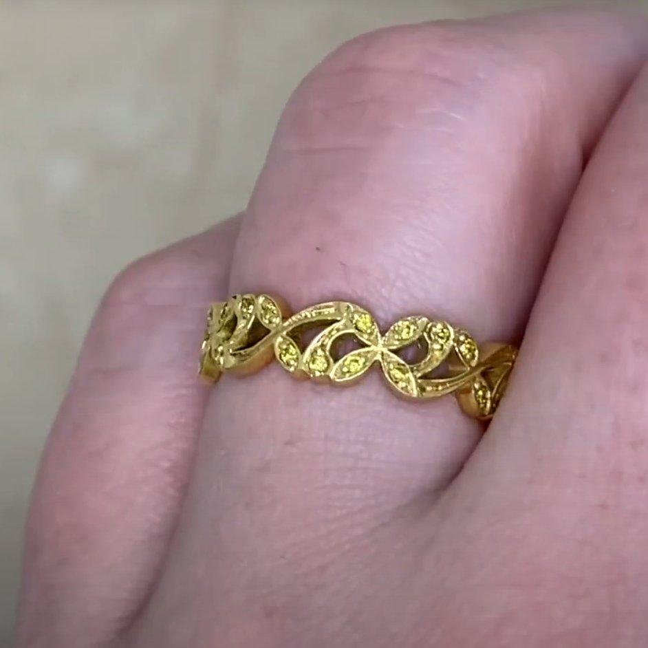 Anillo de diamantes de oro amarillo (aprox. 0,4 quilates), Anillo de eternidad de diamantes amarillos en Excelente estado para la venta en New York, NY