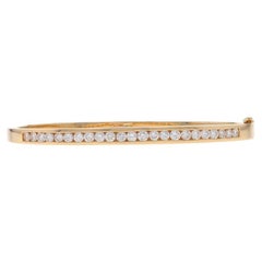 Gelbgold-Diamant-Armreif 6 1/2" - 14k Rund 1,51ctw Kanal-Set