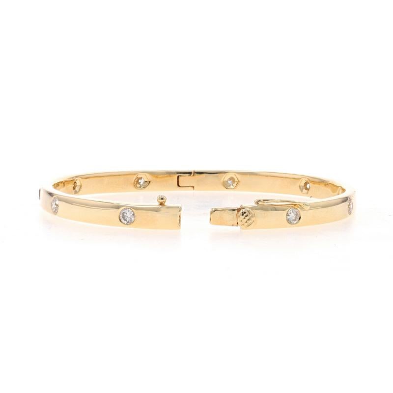 Yellow Gold Diamond Bangle Bracelet 6 1/2