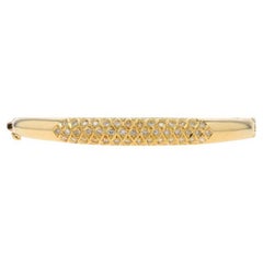 Gelbgold-Diamant-Armreif 6 1/4" 18k Single Cut .60ctw Gesteppter Gitter