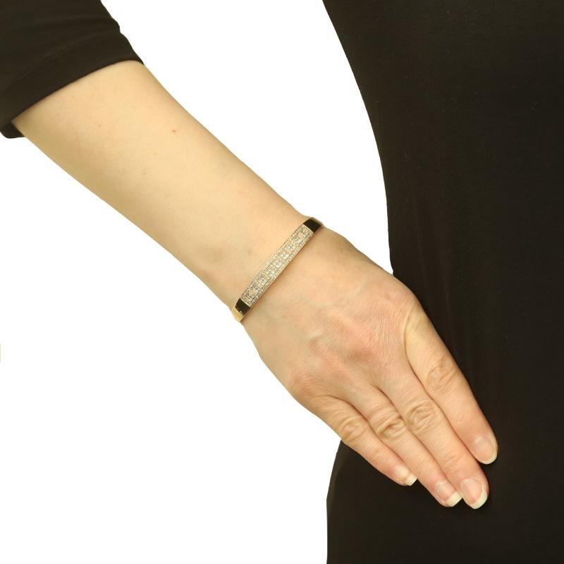 Taille princesse Bracelet en or jaune avec diamants - 14k Rnd & Princesse 2.00ctw Milgrain en vente
