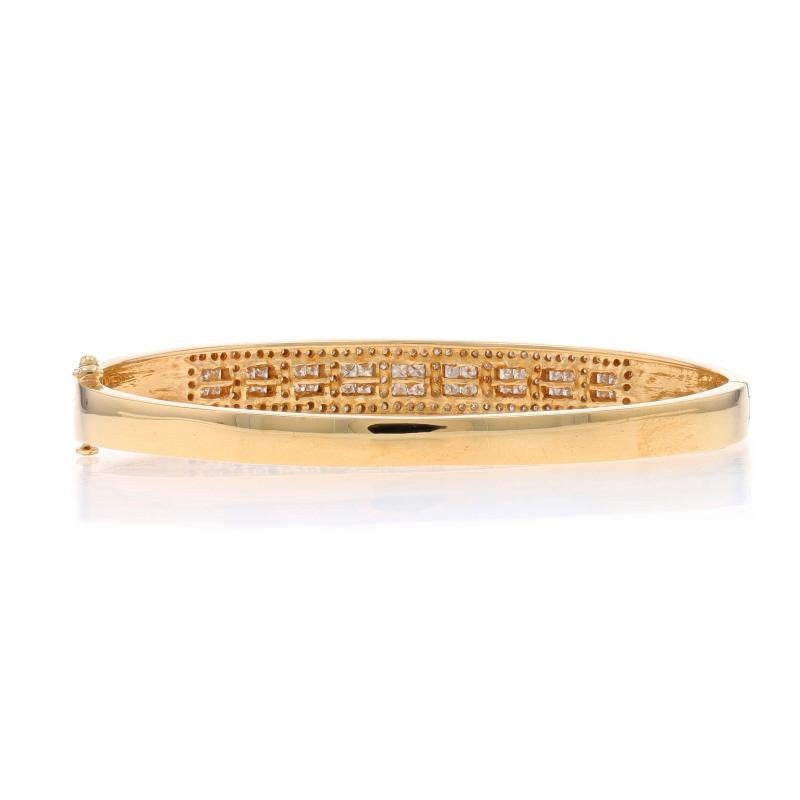 Bracelet en or jaune avec diamants - 14k Rnd & Princesse 2.00ctw Milgrain Excellent état - En vente à Greensboro, NC