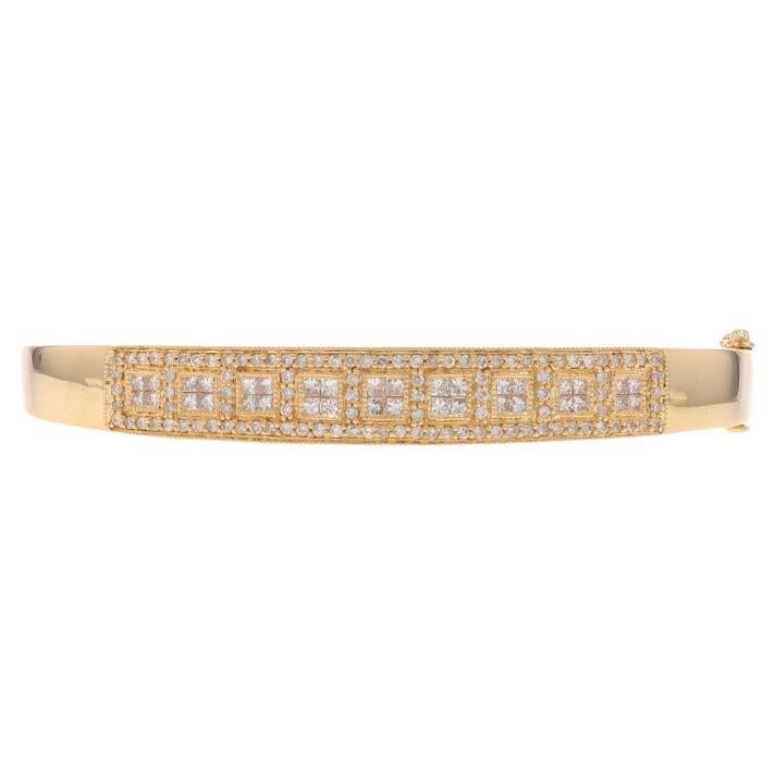 Bracelet en or jaune avec diamants - 14k Rnd & Princesse 2.00ctw Milgrain