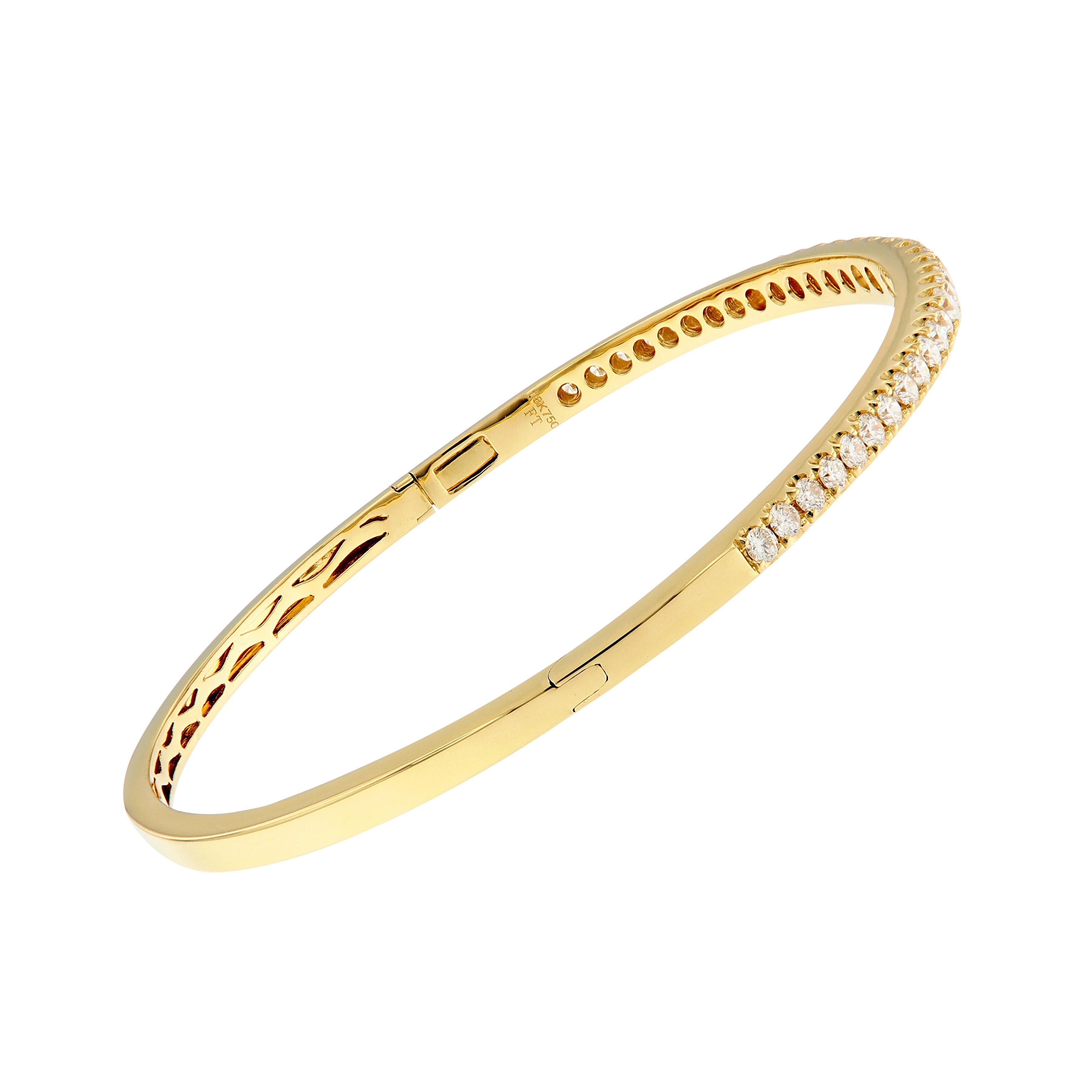 Women's Yellow Gold Diamond Bangle Bracelet