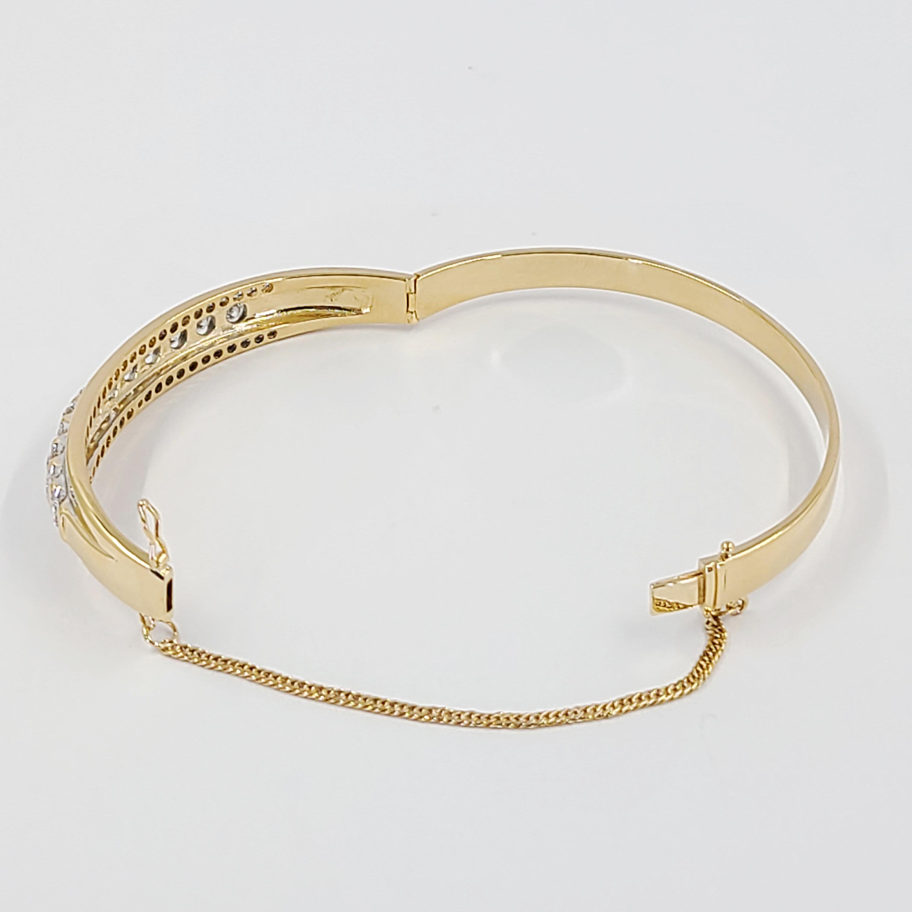 Women's Yellow Gold Diamond Bangle Bracelet