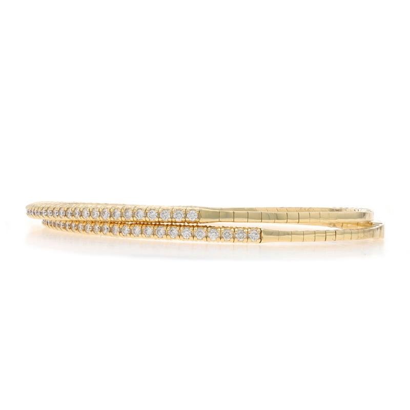 Bracciale crossover con diamanti in oro giallo da 6 1/2
