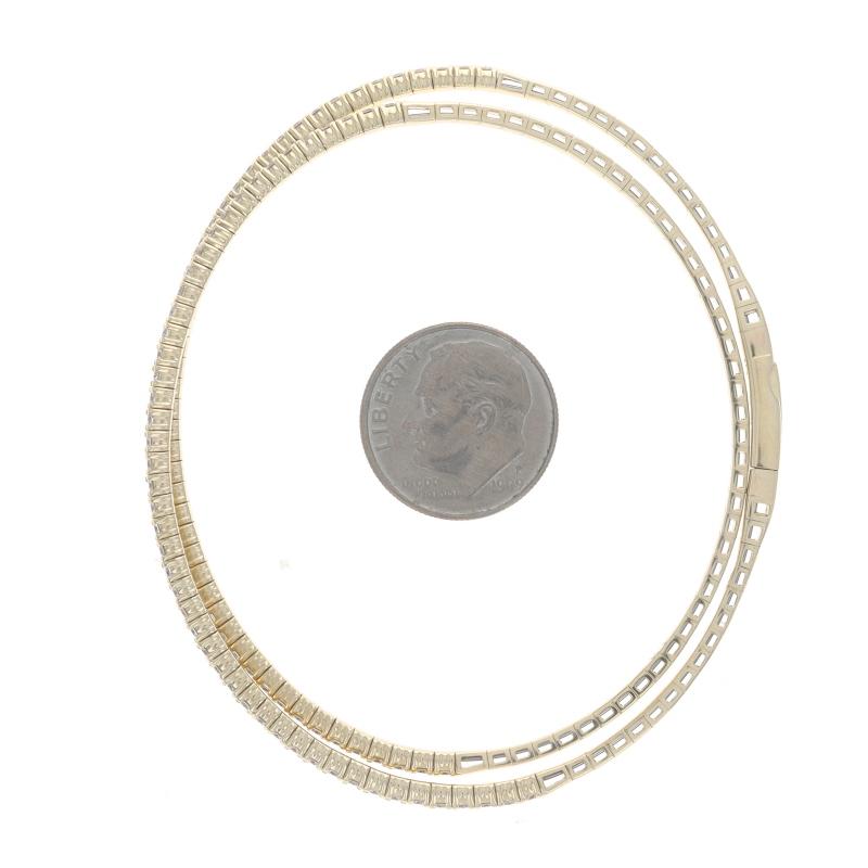 Bracciale crossover con diamanti in oro giallo da 6 1/2