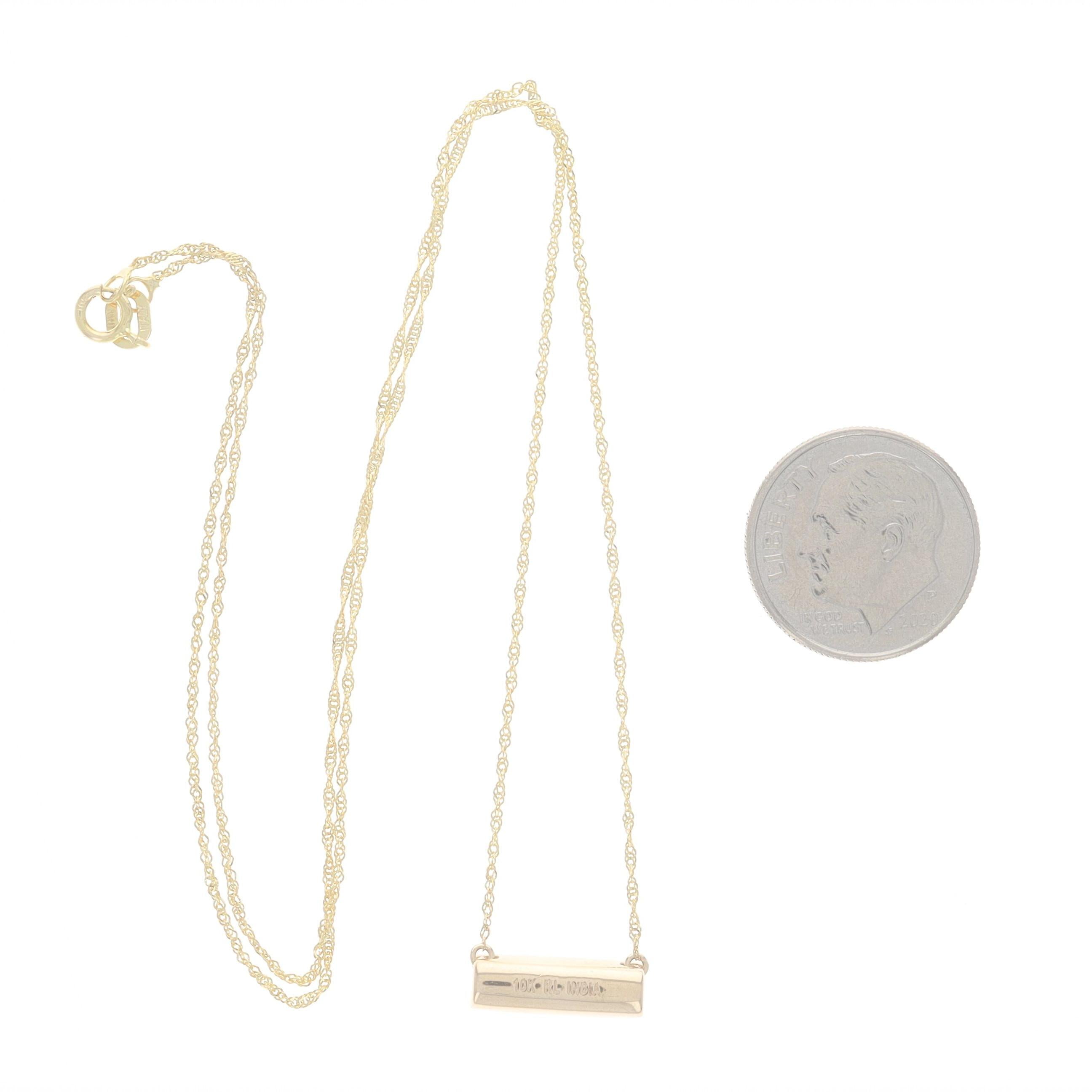Collier à barres de diamants en or jaune 17 3/4