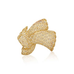 Yellow Gold Diamond Bow Brooch