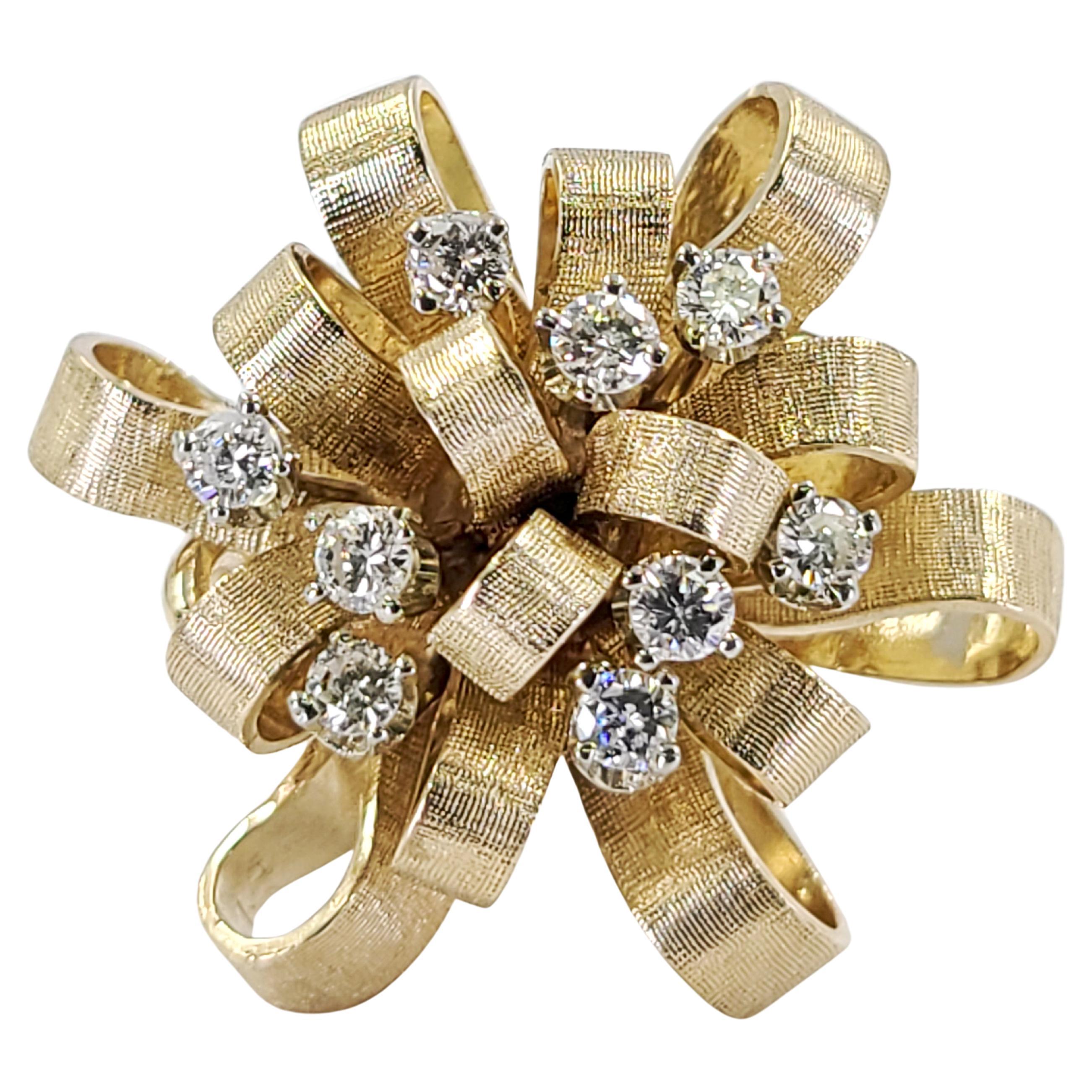 Yellow Gold Diamond Bow Ring