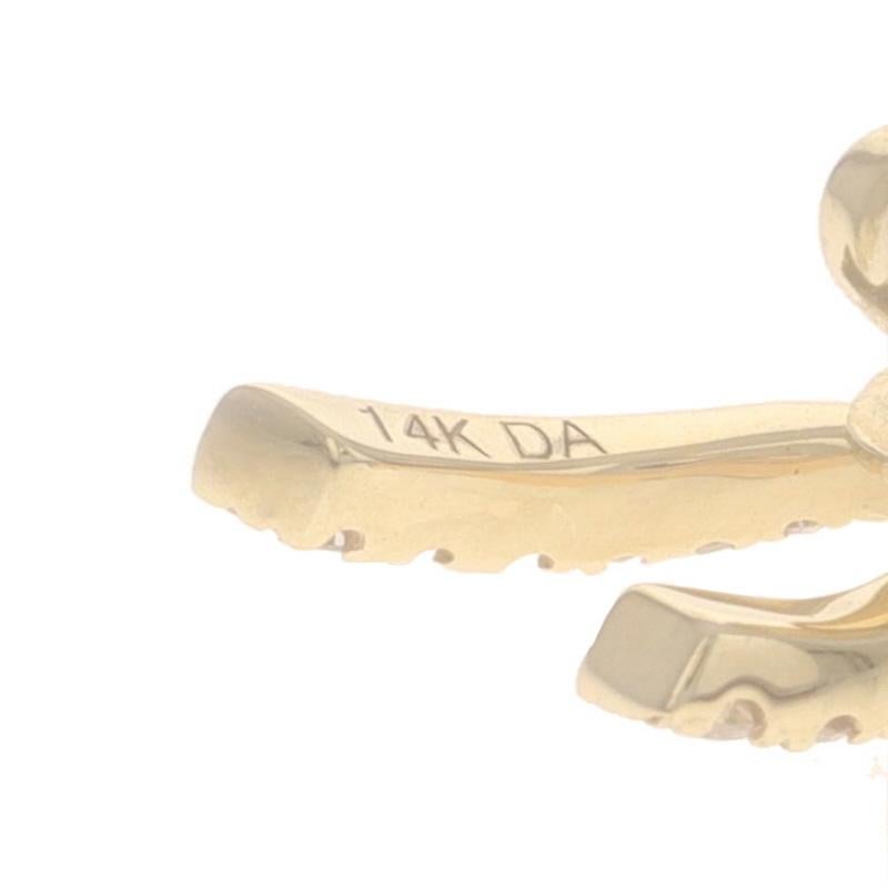 Orecchini con fiocco di diamanti in oro giallo - 14k Brilliante rotondo 0,29ctw in vendita 2