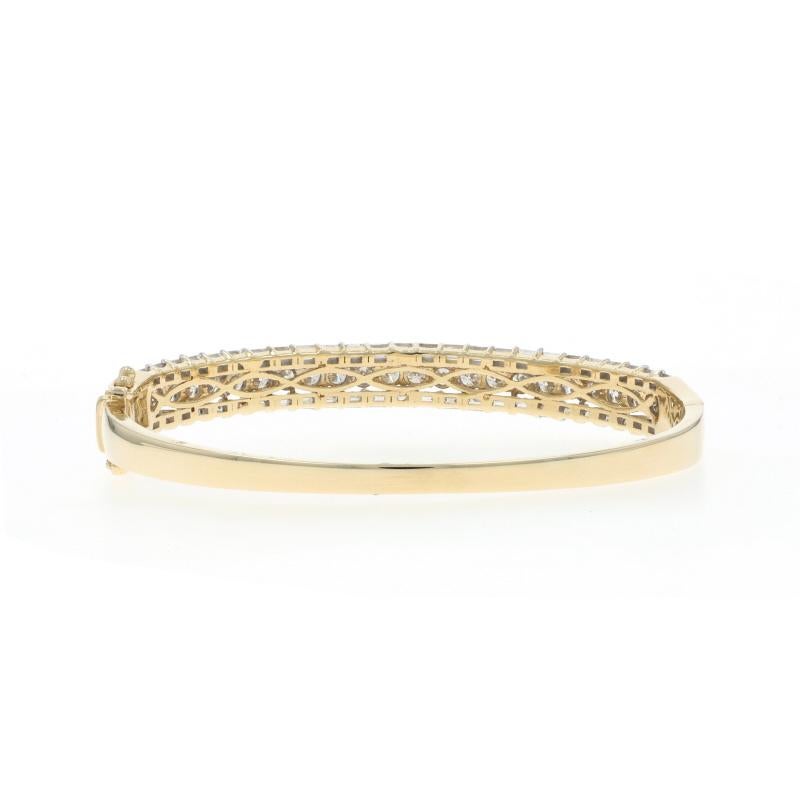 De las mujeres Pulsera de Diamantes de Oro Amarillo 6 1/4