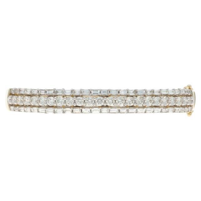 Yellow Gold Diamond Bracelet 6 1/4" - 14k Baguette 4.13ctw