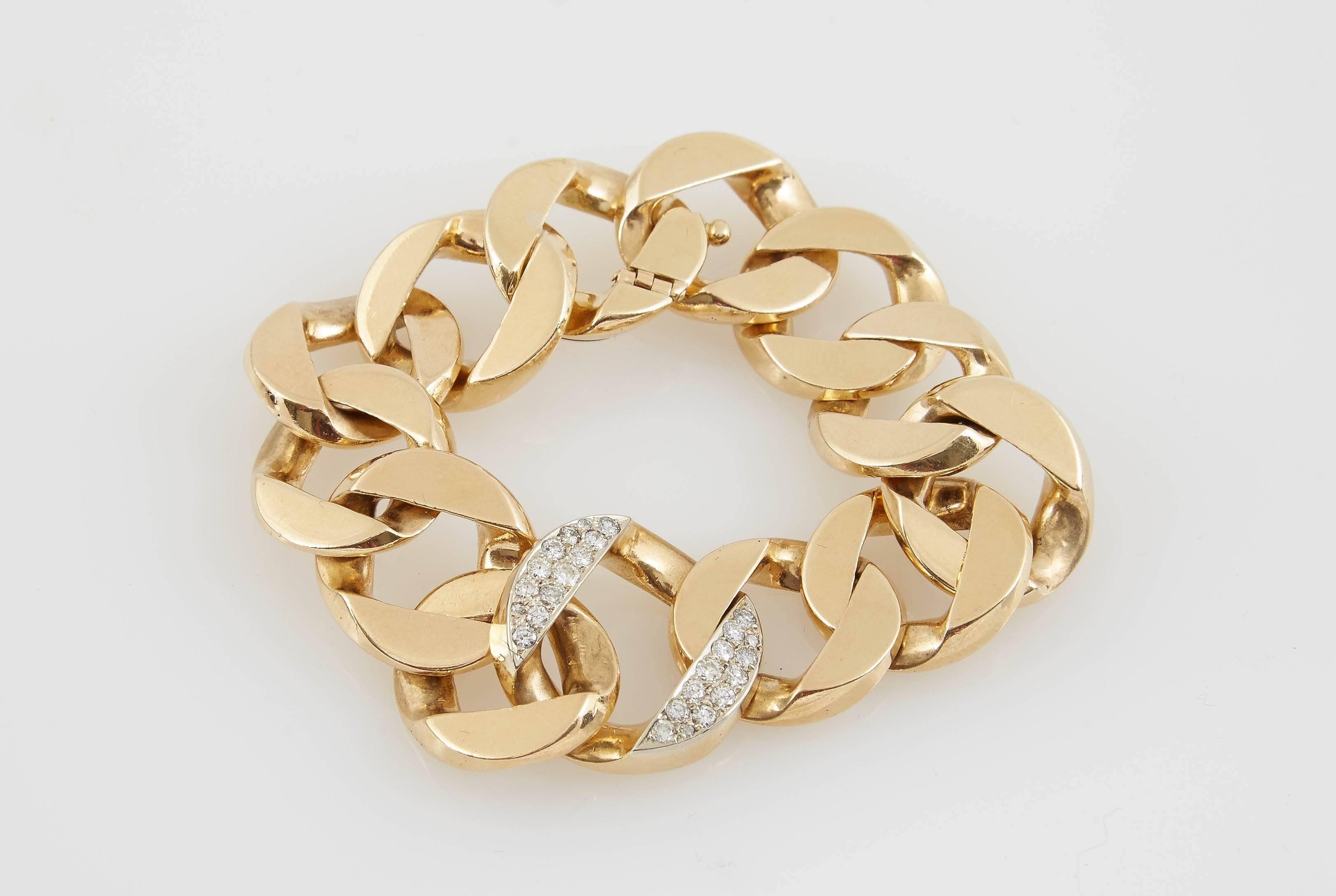 Yellow Gold Diamond Bracelet In Excellent Condition In New York, NY