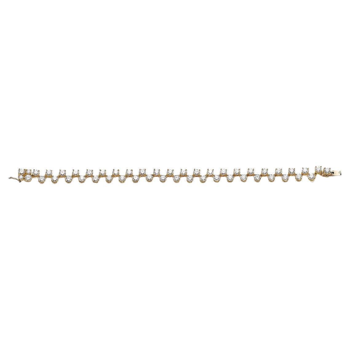 Yellow Gold Diamond Bracelet For Sale