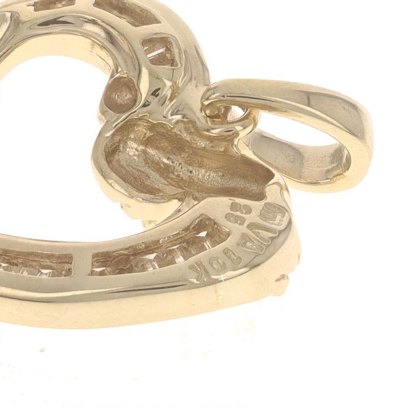 Women's or Men's Yellow Gold Diamond Braided Rope Heart Pendant - 10k Baguette .25ctw Love For Sale