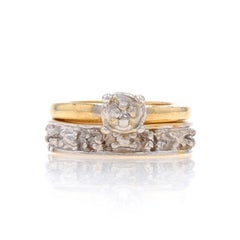 Yellow Gold Diamond Bridal Charms - 14k Mini Wedding Set Replica
