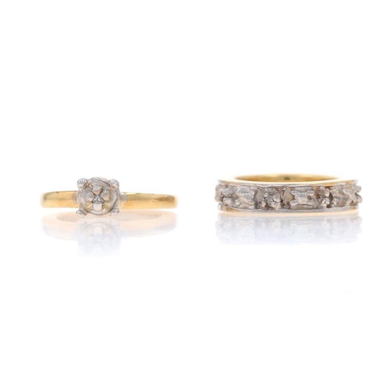 Yellow Gold Diamond Bridal Charms - 14k Mini Wedding Set Replica In Excellent Condition For Sale In Greensboro, NC