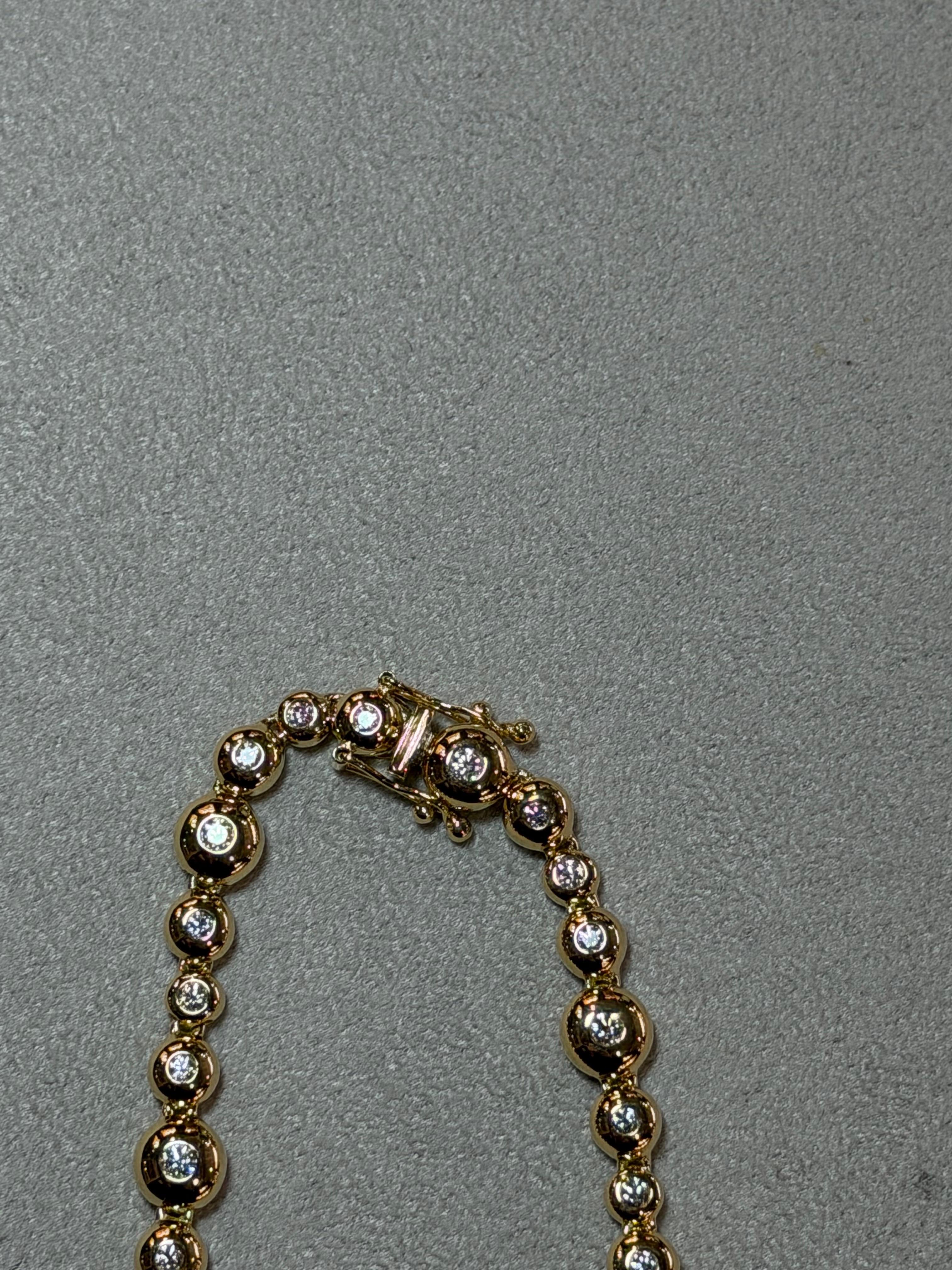 Yellow Gold Diamond Bubble Necklace In condizioni Nuovo in vendita a Marlow, GB